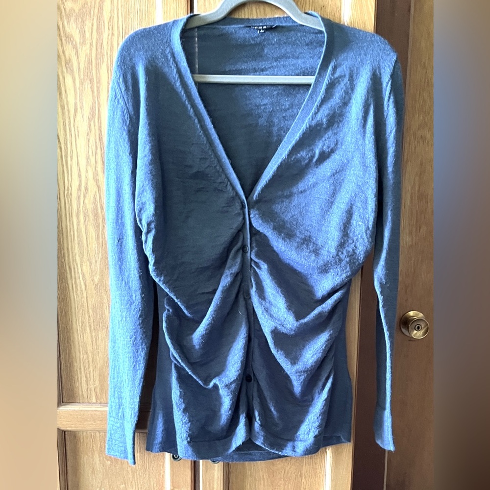 Lafayette 148 New York Slate-Blue Mohair-Poly Knit Sweater